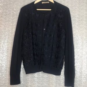 Navy Blue Embellished Cardigan